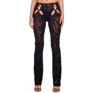 IAMGIA Amina Black Mesh Cutout Sexy Party Pants